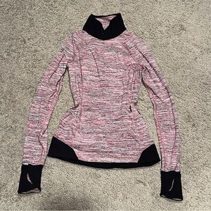 $98 Lululemon Multi/Black Runderful 1/2 Zip Space Dye Camo Berry Rumble sz 4